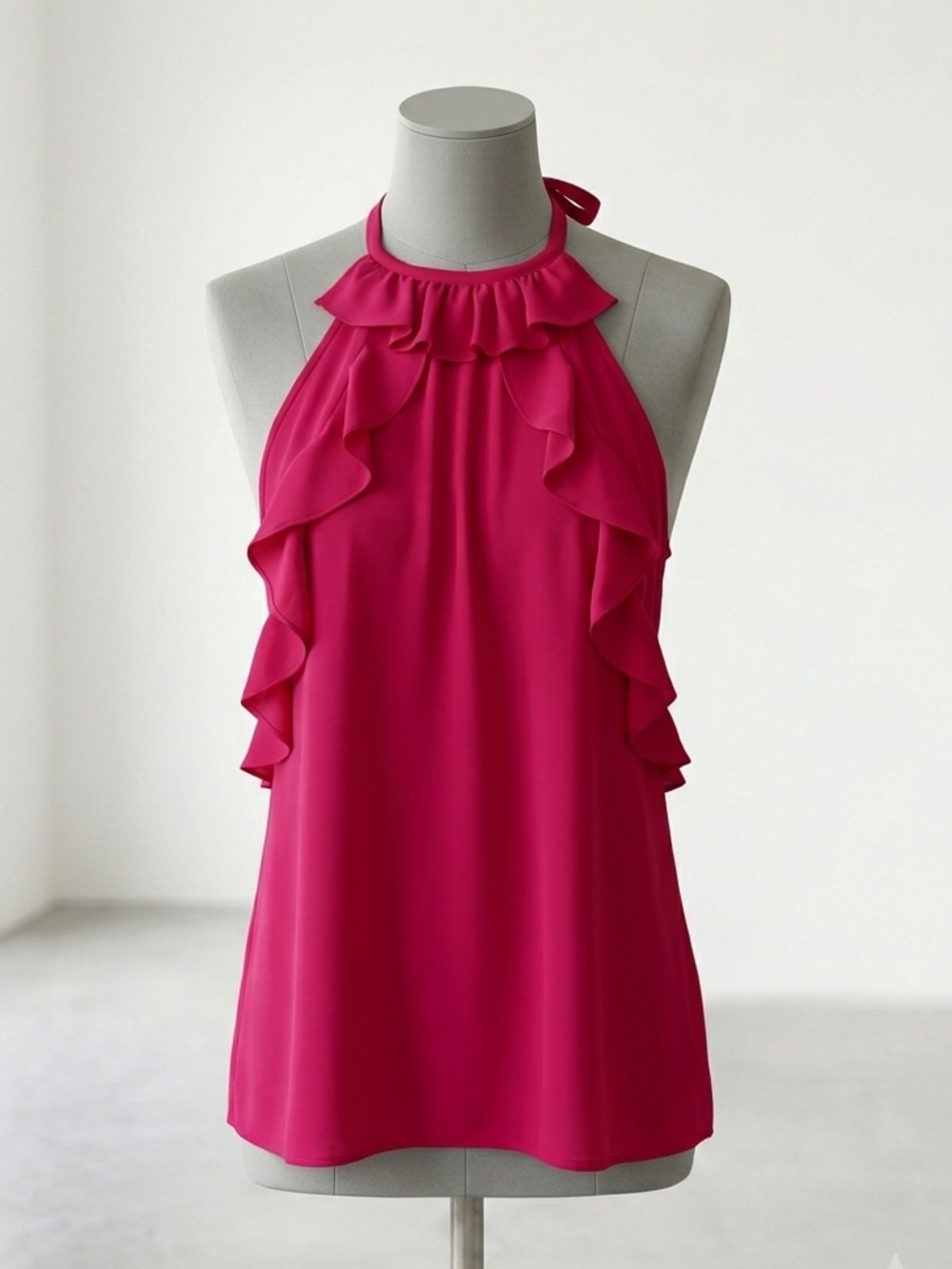 Women’s Bright Fuchsia Ruffle Tank Top